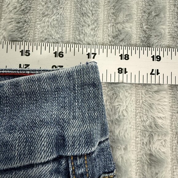 VTG Tommy Hilfiger Jeans Y2K Womens 34x28 Straight Floral Embroidered Blue Denim - Picture 6 of 8